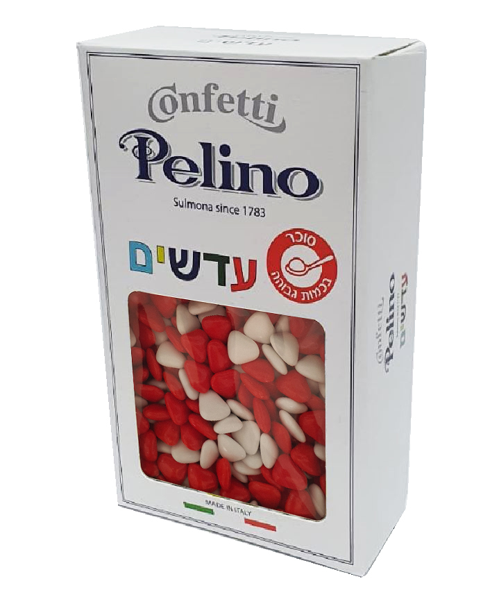 לבבות מיני אדום/לבן שוקולד מריר פרווה בד"צ 1 ק"ג 1/8