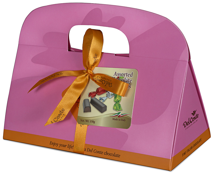 מארז תיק דלקונטה 150 גרם ורוד חלבי בד"צ 1/6