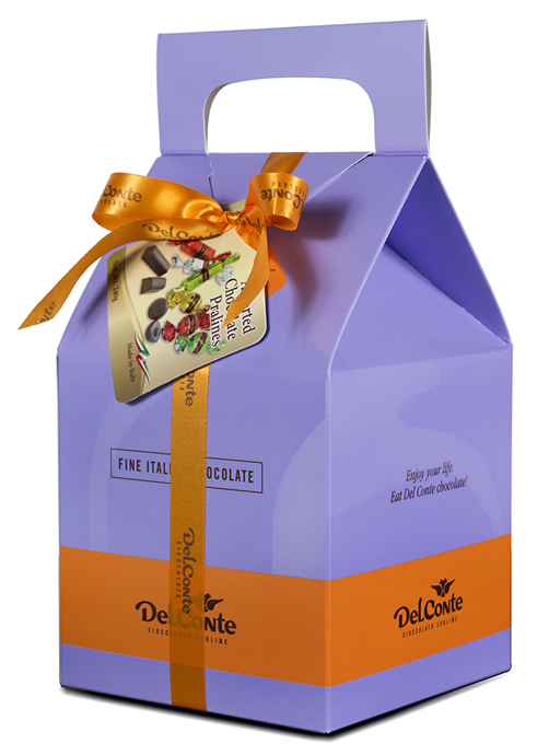 מארז מזוודה דלקונטה 240 גרם סגול מיקס בד"צ 1/6