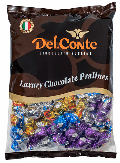 פרלין מיקס חלבי צהוב, כחול, כסף, סגול בד"צ חלב/קקאו 1 ק"ג 1/6