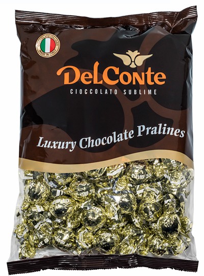 פרלין חג שמח זהב פס לבן בד"צ חלב ישראל חלב/קקאו 1 ק"ג 1/6