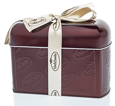 תיבת פח חום עם סרט 300 גרם 1/6