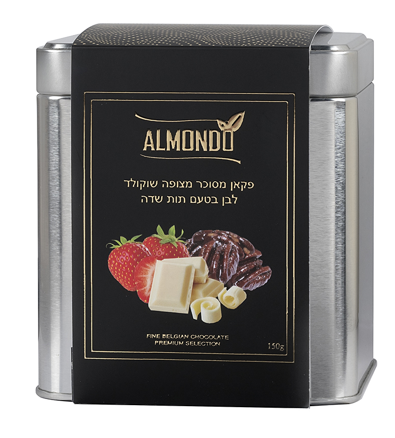 בונבוניירה קופסת פח - פקאן טראפלס תות 150 גר' 1/9