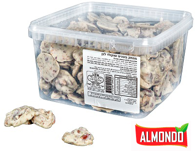 בוטנים קלסטר בשוקולד לבן בד"צ ח.ישראל 1.75 ק"ג 1/4