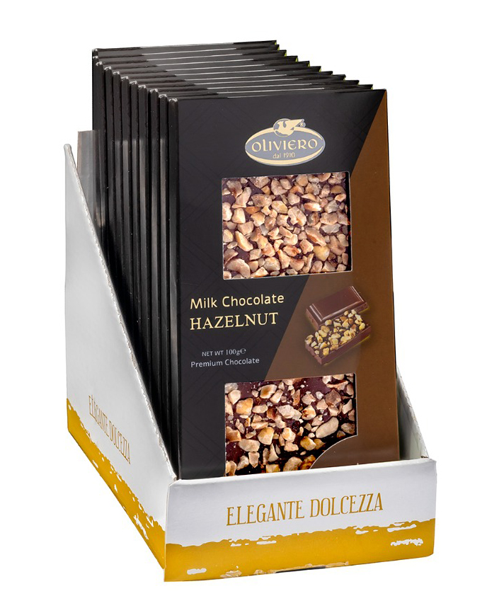 טבלת שוקולד חלב שברי אגוזים בד"צ 100 גרם 1/12