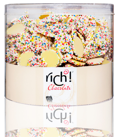 כפתורים שוקולד לבן במזרה צבעוני בד"צ 1ק"ג 1/6