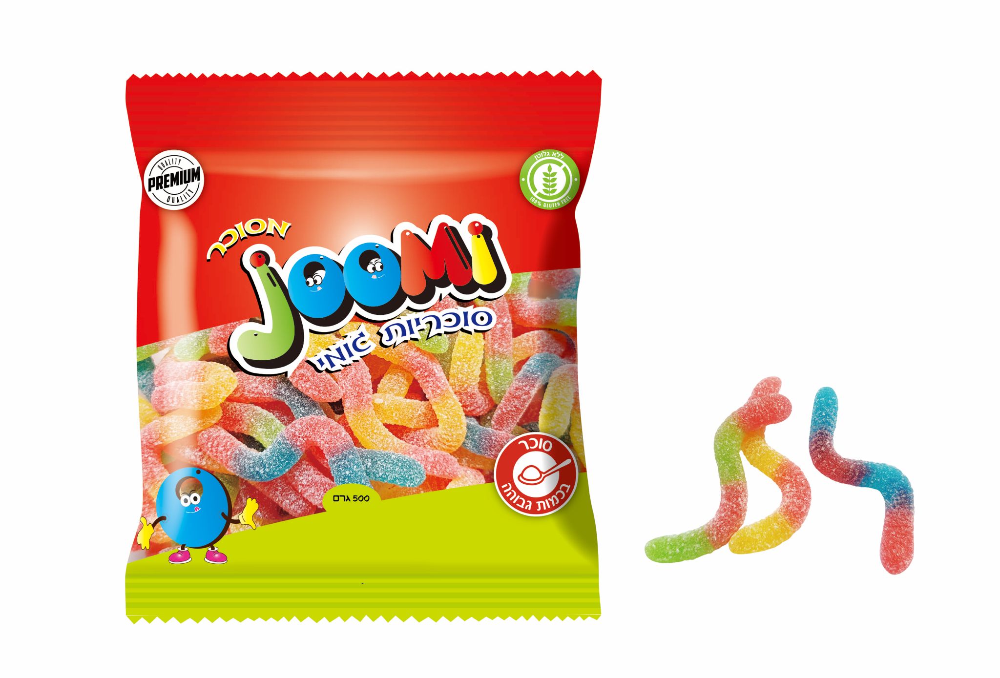 גו'מי נחש מסוכר חמוץ פרווה בד"צ 500 גרם 1/20