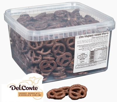 בייגלה שוקולד חלב DELCONTE בד"צ 1/4 1KG