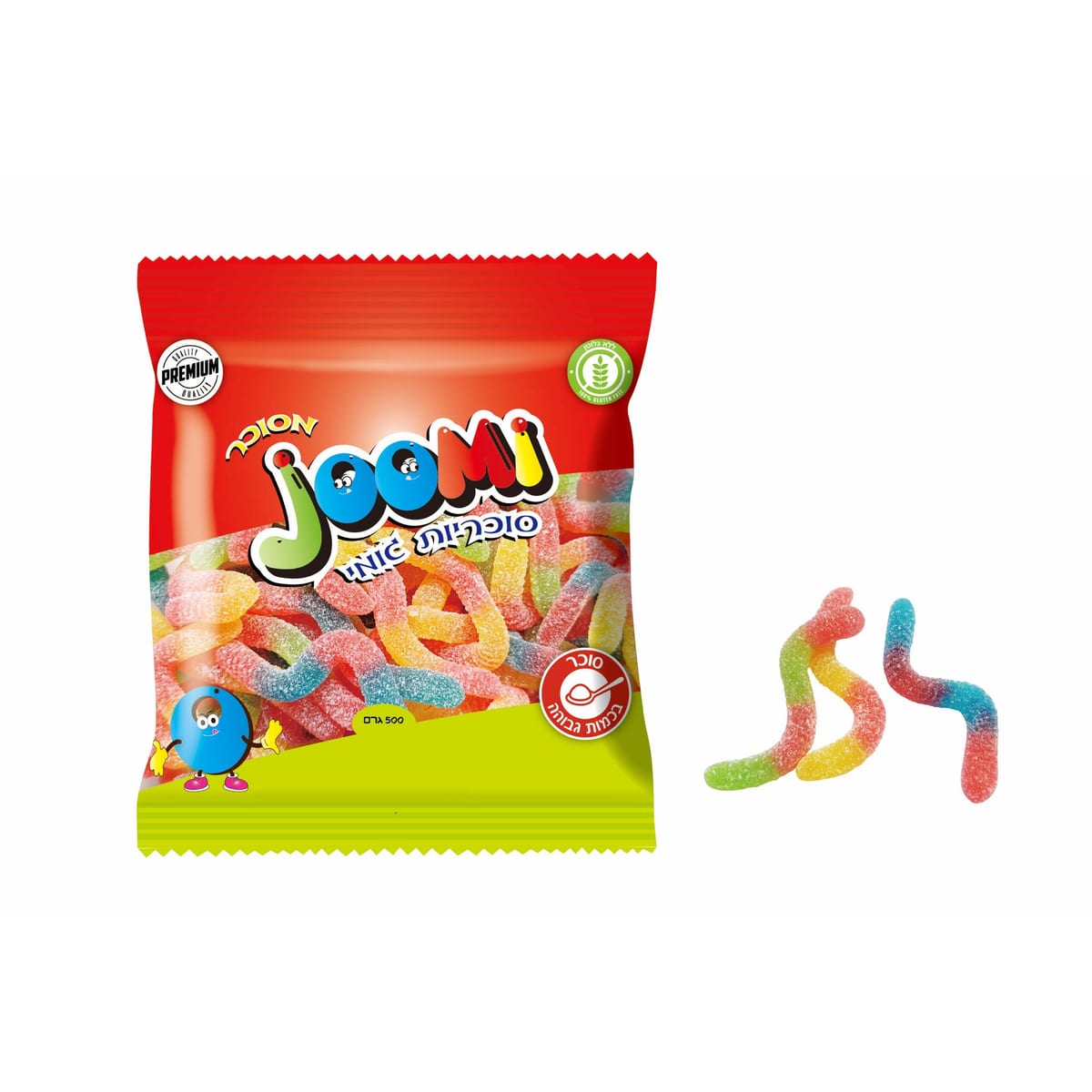 גו'מי נחש מסוכר חמוץ פרווה בד"צ 500 גרם 1/20