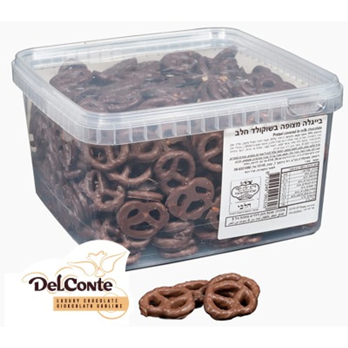 בייגלה שוקולד חלב DELCONTE בד"צ  1/4 1KG